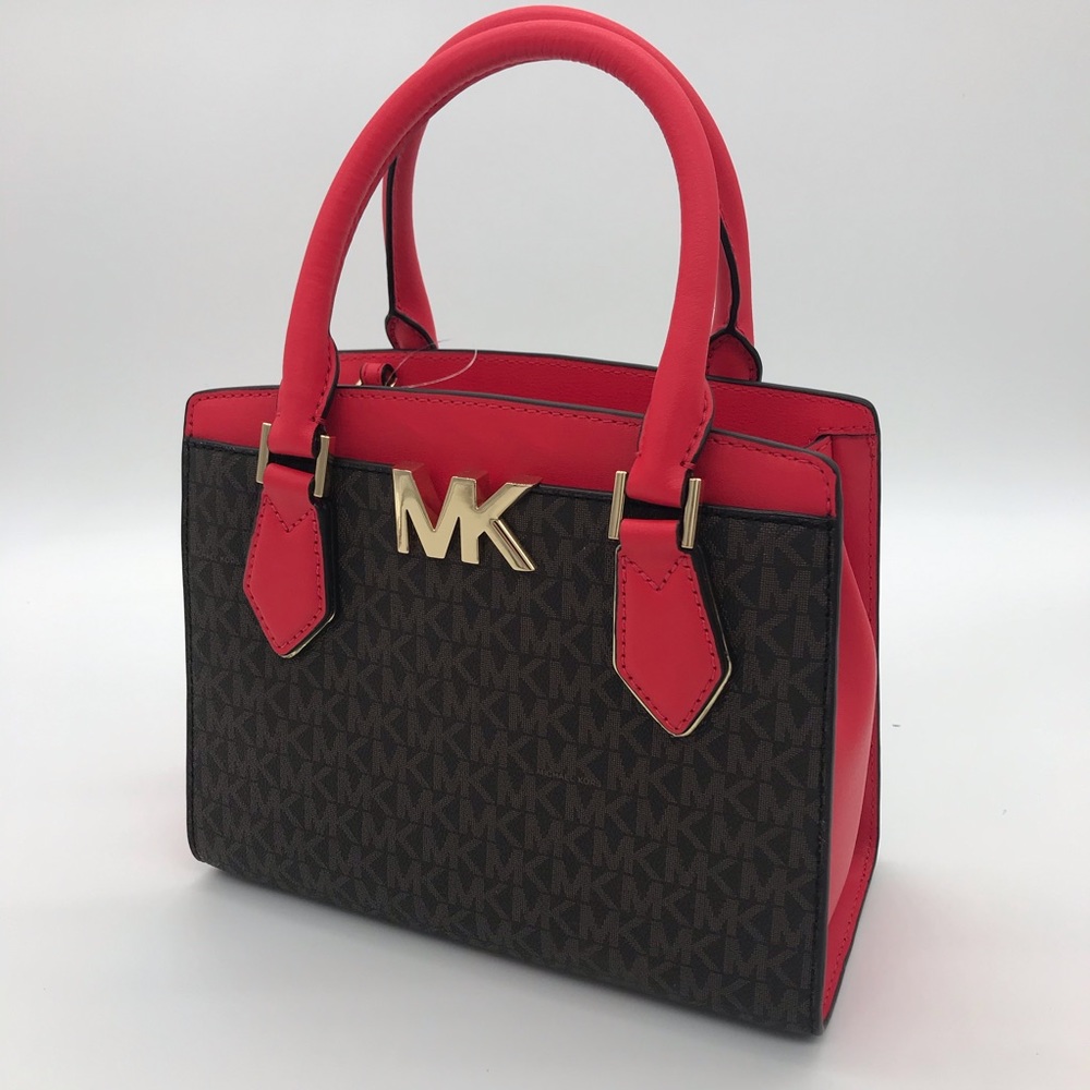 Michael Kors Mott Medium Satchel Coral Ree… - Picture 12 of 14